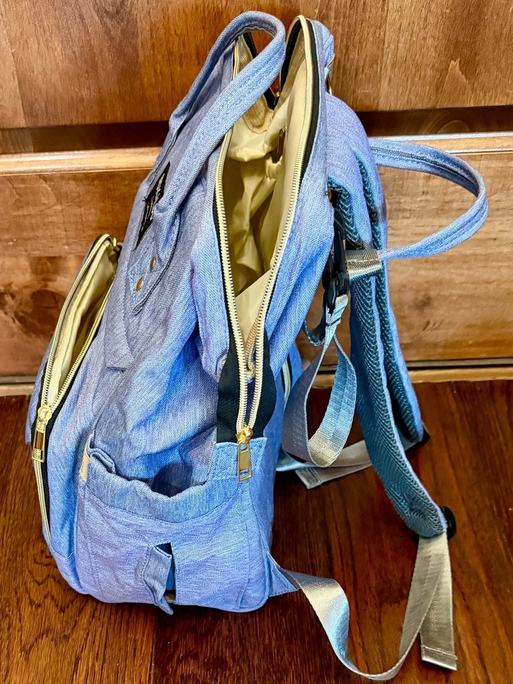 Mokaloo Light Blue Kids Diaper & Accessory Backpack
